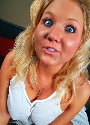 18 year old cutie Riley Reid taking cumshot on face from long penis